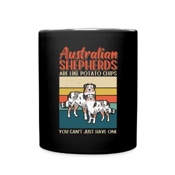 Australian Shepherd Aussie Dogs Gift - Full Colour Mug - black - Front
