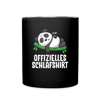Offizielles Schlafshirt Panda - Tasse einfarbig - Schwarz - Vorne