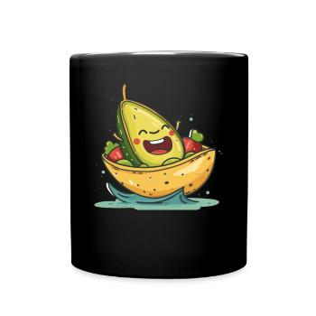 Avocado Guacamole Taco Fiesta - Full Colour Mug - black - Front