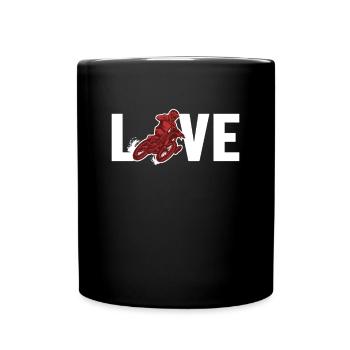 Motocross Love Racing Supermoto Motorradfahrer - Tasse einfarbig - Schwarz - Vorne