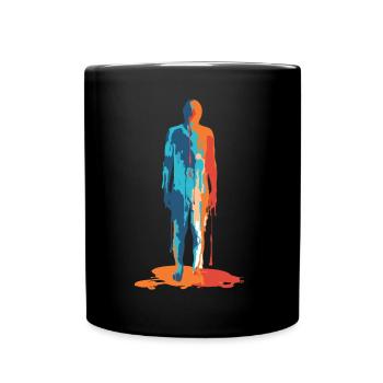 Bunter Mensch Abstrakte Silhouette - Tasse einfarbig - Schwarz - Vorne