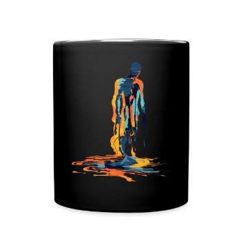 Explosion de couleurs Silhouette humaine - Mug uni - noir - Devant