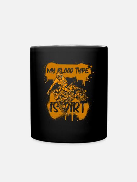Mon groupe sanguin est Dirt Motorcycle Racing Supermoto - Mug uni - noir