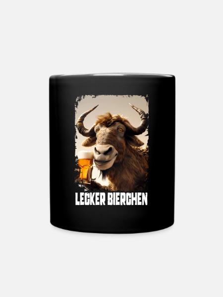 Lecker Bierchen Gnu - Tasse einfarbig - Schwarz