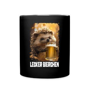 Délicieuse bière hérisson - Mug uni - noir - Devant