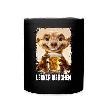 Lecker Bierchen Mungo - Tasse einfarbig - Schwarz - Vorne