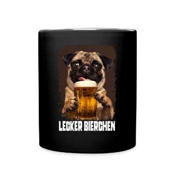 Délicieux carlin de bière - Mug uni - noir - Devant