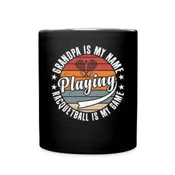 Grand-père de racquetball Grand-père de joueur de racquetball - Mug uni - noir - Devant