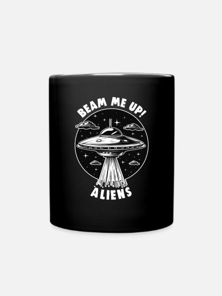 SciFi and Extraterrestrial Aliens and UFO Fan - Full Colour Mug - black