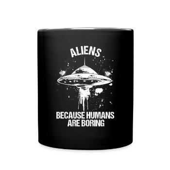 SciFi and Extraterrestrial Aliens and UFO Fan - Full Colour Mug - black - Front