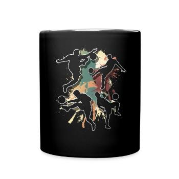 Fußball Fußballer - Tasse einfarbig - Schwarz - Vorne