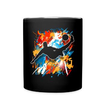 Fußball Fußballer - Tasse einfarbig - Schwarz - Vorne