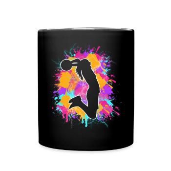 Basketball Basketballerin Frauen Basketball - Tasse einfarbig - Schwarz - Vorne