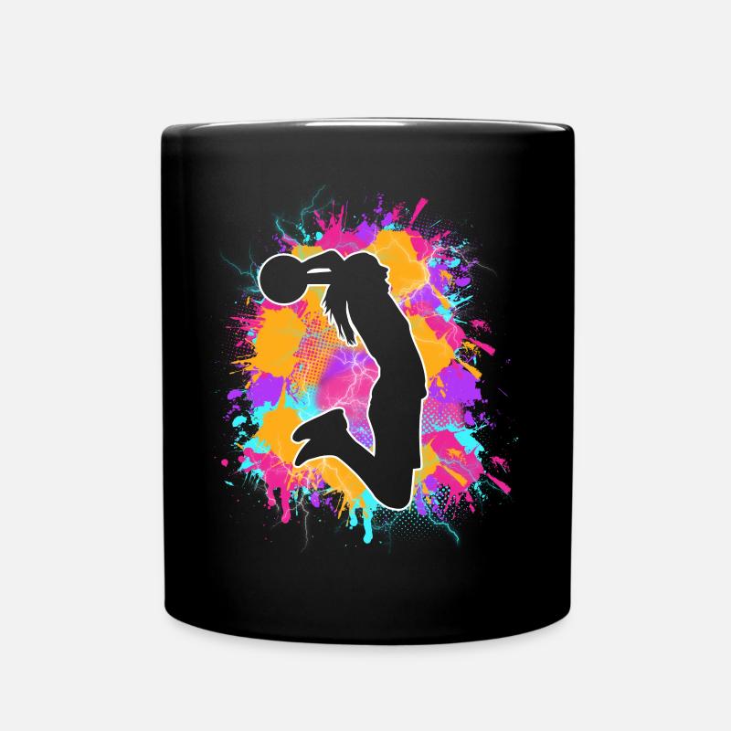 Basket-ball Joueuse de basket-ball féminine Basket-ball - Mug uni - noir