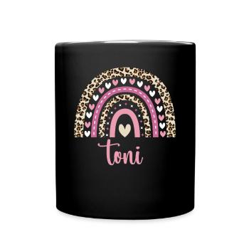 Toni Regenbogen Name Geburtstag Toni - Tasse einfarbig - Schwarz - Vorne