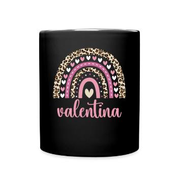 Valentina Regenbogen Name Geburtstag Valentina - Tasse einfarbig - Schwarz - Vorne