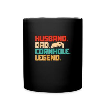 Cornhole Beanbag Sackloch Geschenk - Tasse einfarbig - Schwarz - Vorne
