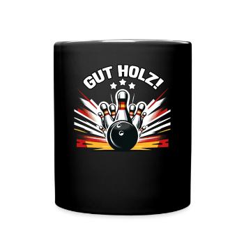 Gut Holz Kegel Kegelverein Design zum Kegeln - Tasse einfarbig - Schwarz - Vorne