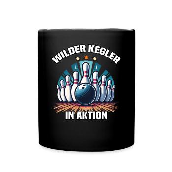 Wild Bowler en action Skittles Bowling Club Design - Mug uni - noir - Devant