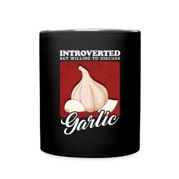 Knoblauch Knoblauchzehe Geschenk - Tasse einfarbig - Schwarz - Vorne