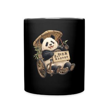 Panda Bear Rickshaw Japanese Giant Panda - Full Colour Mug - black - Front