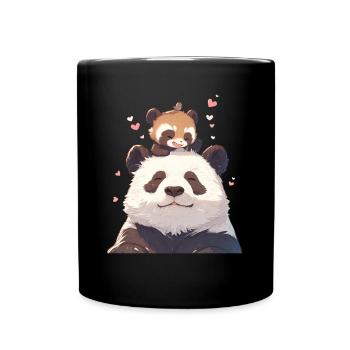 Panda Bear Tanuki Panda géant japonais - Mug uni - noir - Devant