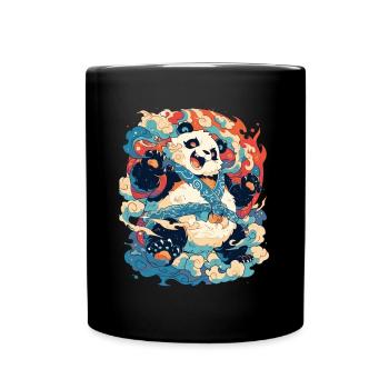 Pandabär Yokai Japanischer Riesenpanda - Tasse einfarbig - Schwarz - Vorne