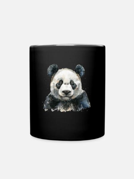Pandabär Japanischer Riesenpanda - Tasse einfarbig - Schwarz