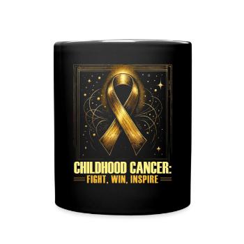Childhood Cancer Awareness Chemo Fight Cancer - Full Colour Mug - black - Front