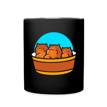 Kitten Nuggets Cute Fast Food Cat Food - Full Colour Mug - black - Front