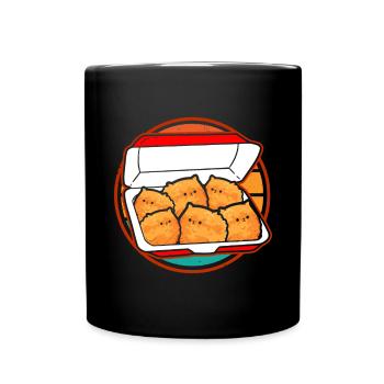 Kitten Nuggets Cute Fast Food Cat Food - Full Colour Mug - black - Front