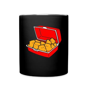 Kitten Nuggets Cute Fast Food Cat Food - Full Colour Mug - black - Front
