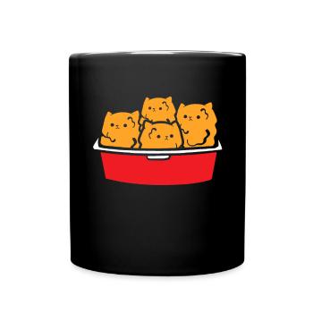 Kitten Nuggets Cute Fast Food Cat Food - Full Colour Mug - black - Front