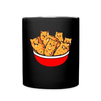 Kitten Nuggets Cute Fast Food Cat Food - Full Colour Mug - black - Front