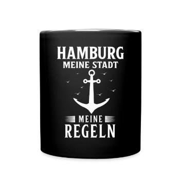 Hambourg Ville hanséatique Allemagne du Nord Bas-allemand - Mug uni - noir - Devant