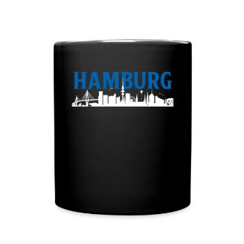 Hamburg Hansestadt Norddeutsch Plattdeutsch - Tasse einfarbig - Schwarz - Vorne