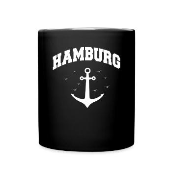 Hamburg Hansestadt Norddeutsch Plattdeutsch - Tasse einfarbig - Schwarz - Vorne