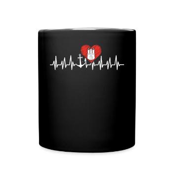 Hamburg Hansestadt Norddeutsch Plattdeutsch - Tasse einfarbig - Schwarz - Vorne