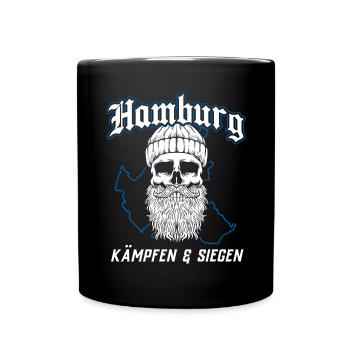 Hamburg Hansestadt Norddeutsch Plattdeutsch - Tasse einfarbig - Schwarz - Vorne