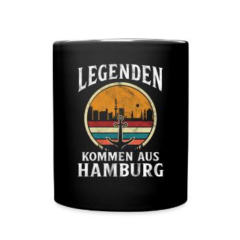 Hamburg Hansestadt Norddeutsch Plattdeutsch - Tasse einfarbig - Schwarz - Vorne