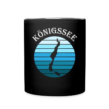 Königssee Kreisblick - Ruhe & Weite - Tasse einfarbig - Schwarz - Vorne