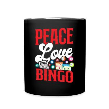 Bingo Player Girl Peace Love Bingo - Full Colour Mug - black - Front