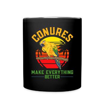 Parakeet Parrot Parakeet Bird - Full Colour Mug - black - Front