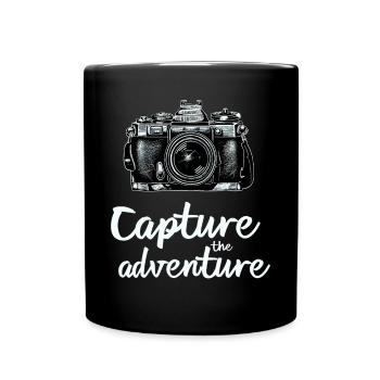 Capture The Adventure Fotografie Motiv - Tasse einfarbig - Schwarz - Vorne