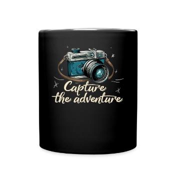 Capture The Adventure Retro Camera - Full Colour Mug - black - Front