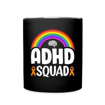 Aufmerksamkeitsdefizit Hyperaktivitätsstörung ADS - Tasse einfarbig - Schwarz - Vorne