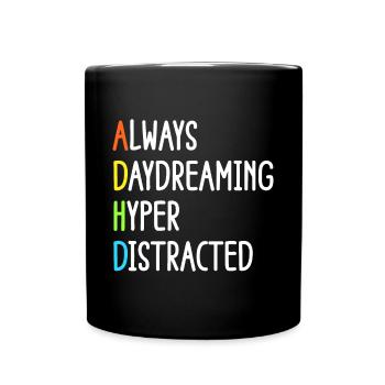 Conception d’humour et de sensibilisation au TDAH - Mug uni - noir - Devant