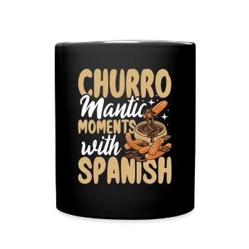 Churro Mantic Moments With Spanish - Tasse einfarbig - Schwarz - Vorne