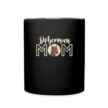 Dobermann - Tasse einfarbig - Schwarz - Vorne