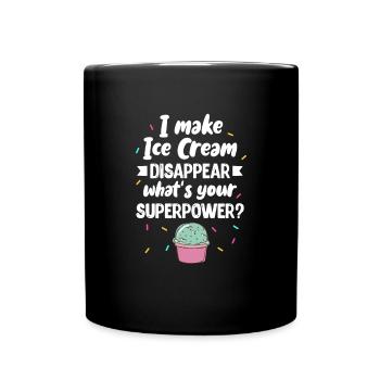 Eiscreme Eis Eiskrem Ice Cream Sommer Geschenk - Tasse einfarbig - Schwarz - Vorne